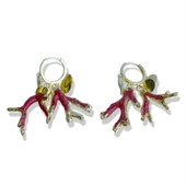 Mercan Modeli Pul Gold Gümüş Küpe thumbnail 4