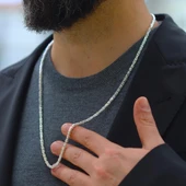 Kral Modeli 3mm 65cm Gümüş Zincir thumbnail 4