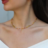 Alaçatı Mercan Taşlı Gold Gümüş Kolye thumbnail 3