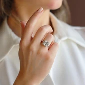 Sky Diamond Squre 2,50ct Gümüş Yüzük thumbnail 3