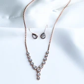 Damla Elmas Montür Modeli Rose Gold Gümüş Set thumbnail 4