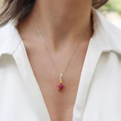 Kaplumbağa Doğaltaşlı Charm Gümüş Kolye thumbnail 1