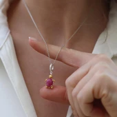 Kaplumbağa Doğaltaşlı Charm Gümüş Kolye thumbnail 4