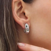 Serpent Modeli Taşlı Gümüş Küpe thumbnail 5