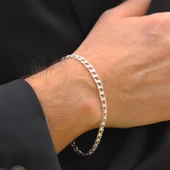 Kare Gurmet Modeli 5mm Gümüş Erkek Bileklik thumbnail 3