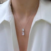 Prenses Kesim Zirkon Taşlı Gümüş Set thumbnail 3