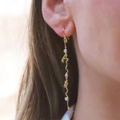 Renkli Taşlı Trend Gold Gümüş Küpe thumbnail 1