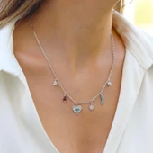 Apm Renkli Taşlı Gümüş Şans Kolyesi thumbnail 3