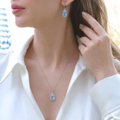 Aquamarin Taşlı Gümüş Set thumbnail 1