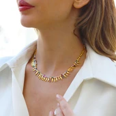 Mekik Konfeti Gold Kaplama Gümüş Kolye thumbnail 2