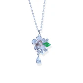 Menekşe Çiçeği Taşlı Gümüş Kolye thumbnail 7