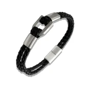 ARS183 Erkek Deri Çelik Bileklik thumbnail 1