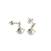 Mini İncili Kutup Yıldızı Gümüş Küpe thumbnail 4