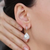 Barok İnci Gold Gümüş Küpe thumbnail 2