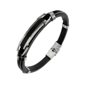 ARS196 Erkek Deri Çelik Bileklik thumbnail 1