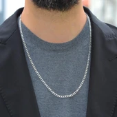 Kare Gurmet 3mm 65cm Gümüş Zincir thumbnail 1