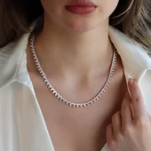 Zirkon Taşlı Su Yolu Gümüş Kolye thumbnail 3