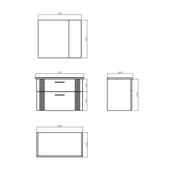 Orka Bari 85 cm Mat Yeşil Banyo Dolabı Takımı (Ledli Ayna) thumbnail 6