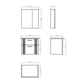 Orka Bari 65 cm Mat Yeşil Banyo Dolabı Takımı (Ledli Ayna) thumbnail 2