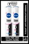 NIVEA Kadın Sprey Deodorant Black&white Clear 150ml, 72 Saat Anti-perspirant Ter Koruması, X2 Adet - 1