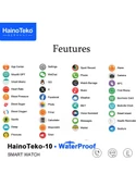 HainoTeko Watch Ultra 10 Amoled Ekran WaterProof 3 Kordonlu Akıllı Saat Siyah - 5