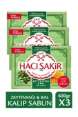 Hacı Şakir Zeytinyağı & Bal Saf Kalıp Sabun 4x150 gr x 3 Adet - 1