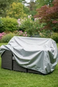 size ne lazım Su Güneş Geçirmez Miflonlu Altı Lastikli Premium Bahçe Mobilyası Koruma Örtüsü 145cm x100cm x 95cm thumbnail 6