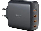 AUKEY 100W 4 Çıkışlı PD GaN Şarj Aleti Başlığı Siyah 3xType-C / 1xUsbA PA-B7S-WH - 1