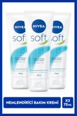 NIVEA Soft Nemlendirici Bakım Kremi 75ml, Jojoba Yağı, E Vitamini, Yüz Vücut El, Yumuşak Cilt, X3 Adet - 1