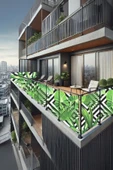 size ne lazım 90cm x 3m  Tropikal Yaprak Balkon Bahçe Çit Brandası  Su İtici, UV Koruyucu, Dekoratif Örtü - 1