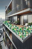 size ne lazım 100cm x 6m  Soluk Yaprak Balkon Bahçe Çit Brandası  Su İtici, UV Koruyucu, Dekoratif Örtü - 2