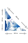 size ne lazım Mavi Yaprak Desen Üçgen Oxford Su İtici Kumaş Dekoratif Gölgelik thumbnail 2