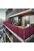 size ne lazım 80cm x 9m  Bordo PVC Su Geçirmez Balkon Demiri Korkuluk Çit Branda - 1