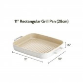 Neoflam Fika Alüminyum Döküm Dikdörtgen Izgara Tava 28 cm Metal Kulplu Grill - D-NEOF128G - 3