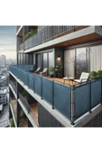 size ne lazım 80cm x 3.5m  Antrasit PVC Su Geçirmez Balkon Demiri Korkuluk Çit Branda - 1