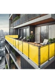 size ne lazım 100cm x 4.5m  Sarı PVC Su Geçirmez Balkon Demiri Korkuluk Çit Branda - 1
