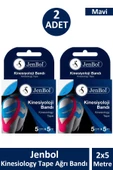 Jenbol Kinesiology Tape Ağrı Bandı 5 cm x 5 m - Mavi 2 Adet - 1