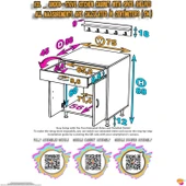 Modilayn DOQU (XXL) Set Ocak Altı Dolap 75x88x56 cm, Çekmeceli, Kapaklı, Tüp Bölmeli Ve Baharat Raflı - 6