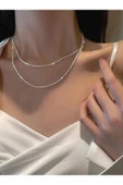 monalisatoka Kadın 2'li Rhinestone Zirkon Taşlı Su Yolu Kolye - 1