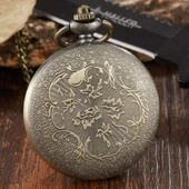 Valkyrie Alice Harikalar Diyarı Temalı Vintage Bronz Cep Saati - Kolye Köstekli Retro Hediye - 9