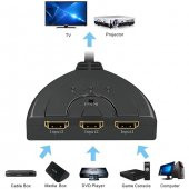 3 Port Kablolu Hdmi Switch Çoklayıcı Çoğaltıcı Splitter - 4