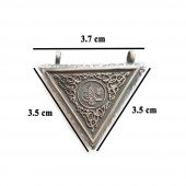 Osmanlı Tuğralı 925 Ayar Gümüş Üçgen Muska Kabı thumbnail 3