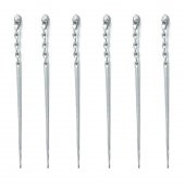 Paslanmaz Metal Burgulu Şiş 6 Adet - (1 Adet Şiş: 50 Cm) - 1