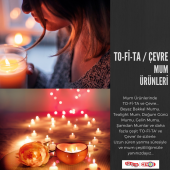TO-Fİ-TA Şamdan Mum 2li 25 Cm Siyah - 5