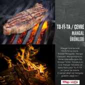 Portatif Ayaklı Mangal Büyük Boy 50x33 Cmlik, Ahşap Saplı Izgara Telli - 6