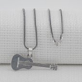 Gitar Tasarımlı 925 Ayar Gümüş Kolye - 2