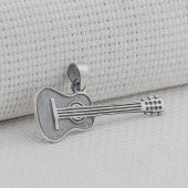 Gitar Tasarımlı 925 Ayar Gümüş Kolye Ucu - 1