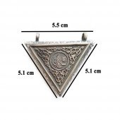 Osmanlı Tuğralı 925 Ayar Gümüş Üçgen Muska Kabı Büyük Boy thumbnail 2