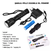 Şarjlı Pilli Zoomlu EL Feneri Watton Wt-087 thumbnail 1