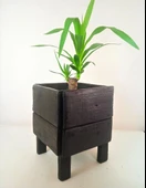 Wood&Pot Yakisugi Dış Mekan Saksı - 28x28x36 - 1